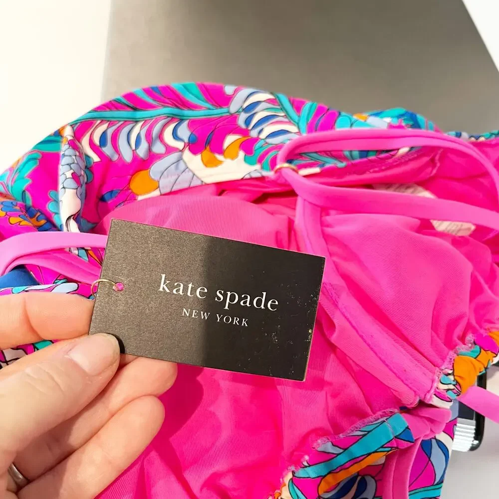 Kate Spade Sea Garden One Piece Underwire Swimsuit Pink XL